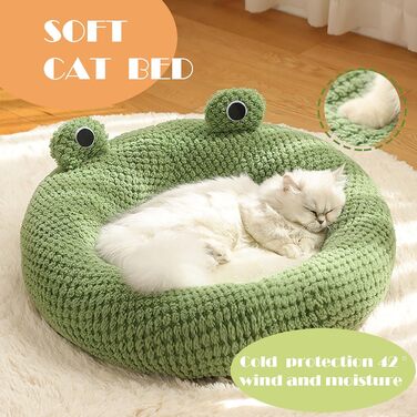 Квіткове ліжко для котів JINGTOPS, м'яке гніздо-лежанка у формі подушки, тепле та зручне ліжко для котів та маленьких цуценят (M-50см, кругле)