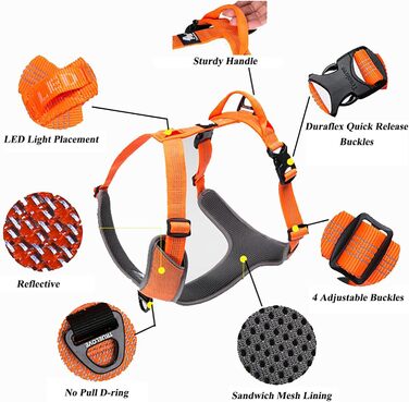 Шлейка для собак TLH6071, світловідбиваюча, регульована, без натягу, міцна, для авто, подорожей та активного відпочинку (S, неоновий жовтий)