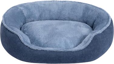 Кругле ліжко для котів та цуценят Hollypet, м'яке, дихаюче, 55x50x15 см, блакитно-сіре