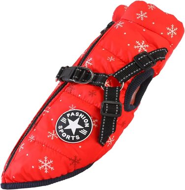 Водонепроникний собачий дощовик Extreme 2.0 з пов'язком, вітрозахисна зимова куртка для собак з відбивачами, дихаюча жилетка для маленьких та середніх собак (Сніжинка, 3XL)