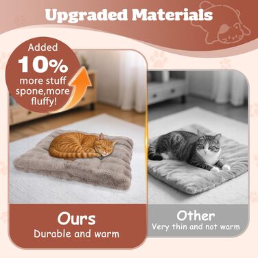 Ліжко для котів Nobleza, м'яке та пухнасте, 50 x 40 см, коричневе. Також підходить для маленьких собак. Легко миється, не слизьке.