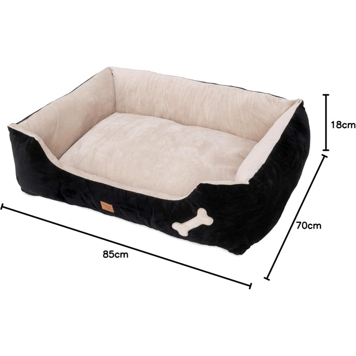 Крісло-ліжко для собак Buddy, чорне, M (85x70 см), знімний чохол