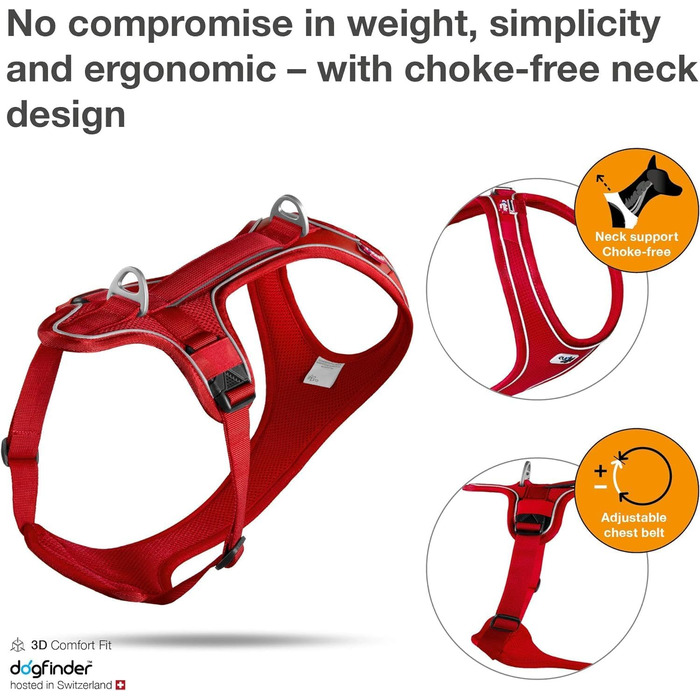 Шлейка для собак Belka Comfort Harness Red, розмір S, червона