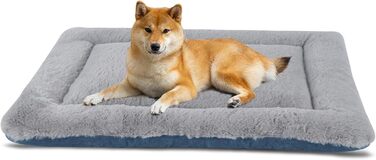 М'яке ліжко для собак та котів IEUUMLER, миюча підстилка, тепла та зручна, 91*58 см (Сірий, M(76*50 см), Сірий та Синій)