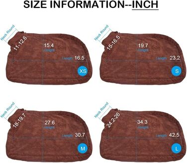 Халат для собак Харікаджі, рушник з мікрофібри, вбираючий, з блискавкою, для цуценят та собак малих та середніх порід M: довжина 82 см
