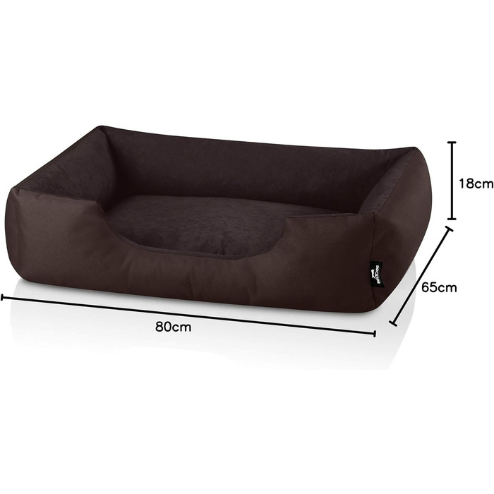 BedDog Zara: лежанка для собак середнього розміру, XL, 80x65x18 см, коричнева