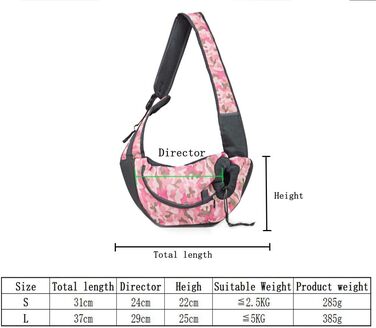 PETEMOO Сумка-переноска для собак і котів, червоно-камуфляжна, до 2.5 кг, з сіткою для дихання