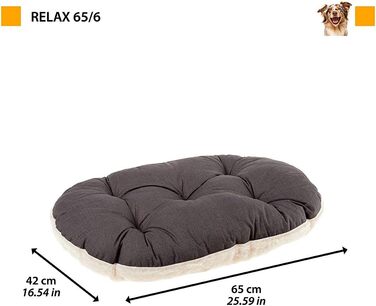 Лежанка для собак та котів FERPLAST - м'яка, миюча, 65x42 см, M, бежева, плюш та бавовна