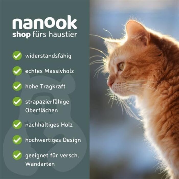 Nanook Котячий драбинний кріслаб для лазіння, 3 рівні, настінний когтеточка, 60x20 см, для котів