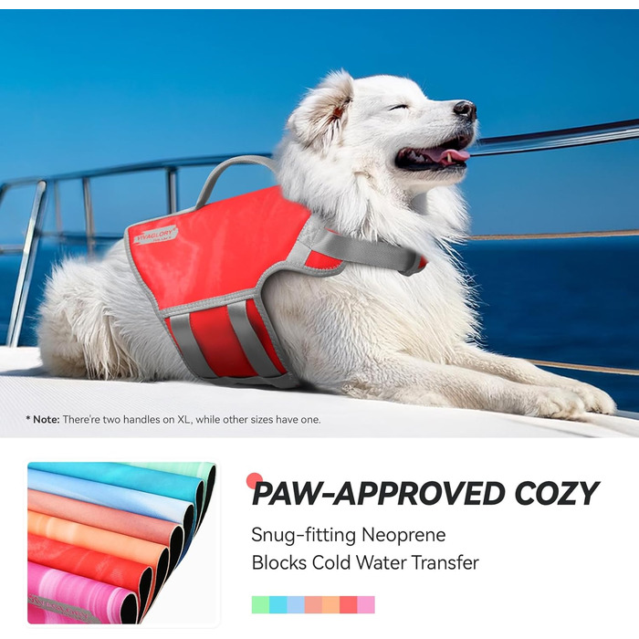 Жилет рятувальний для собак VIVAGLORY Neoprene, L, блакитний. Жилет рятувальний для собак, плаваючий жилет, допомога у плаванні