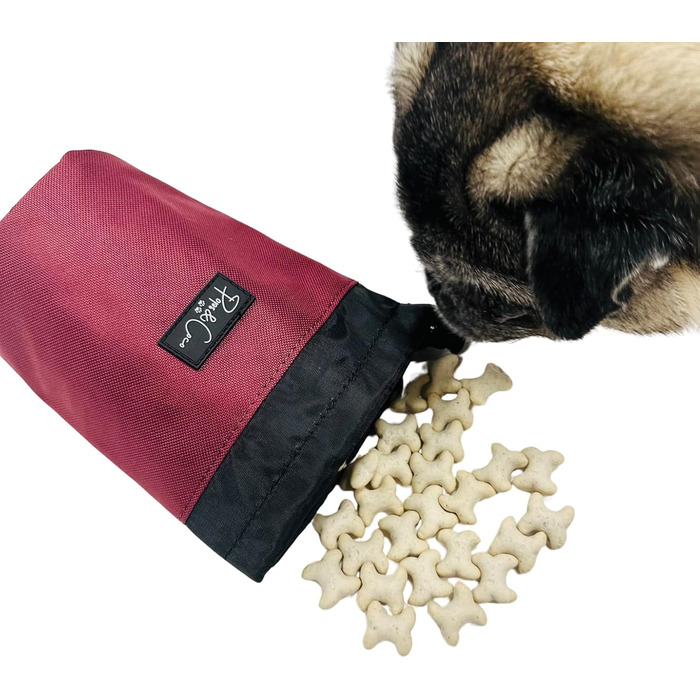 Сумка для ласощів для собак Pops & Coco Leckerli-Tasche, з карабіном, для тренувань, прогулянок та подорожей (червона)