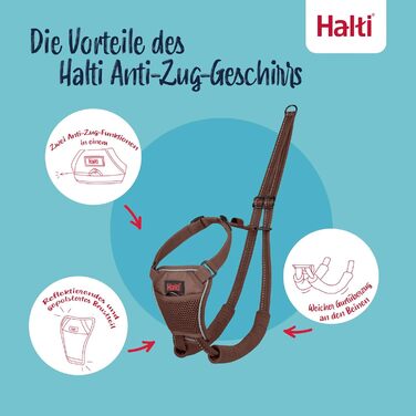 Нашийник HALTI проти тяги для собак - запобігає ривкам, розмір M, горіховий колір