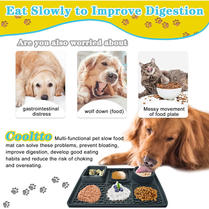 Шлека для собак Cooltto з лопаткою та нержавіючою чашею, силіконова підкладка з присосками для догляду за шерстю, купання та обрізки кігтів. Модель C & B (темно-сірий)