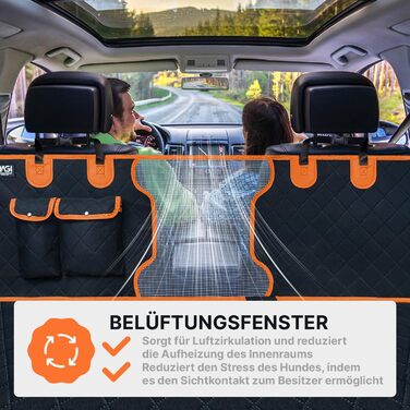 Водонепроникний захист для автосидіння собаки RAGI - 4в1: килимок, захист заднього сидіння, з кріпленням, стійкий до подряпин та ковзання. Підходить для всіх авто