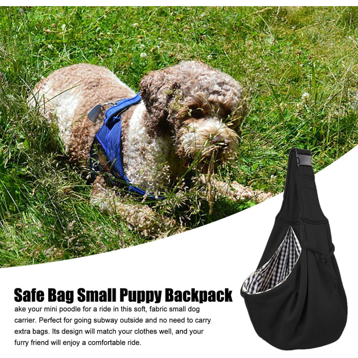 Чорна переносна сумка-переноска для собак та інших дрібних тварин | Зручна, регульована переноска для собак, ідеальна для подорожей та прогулянок