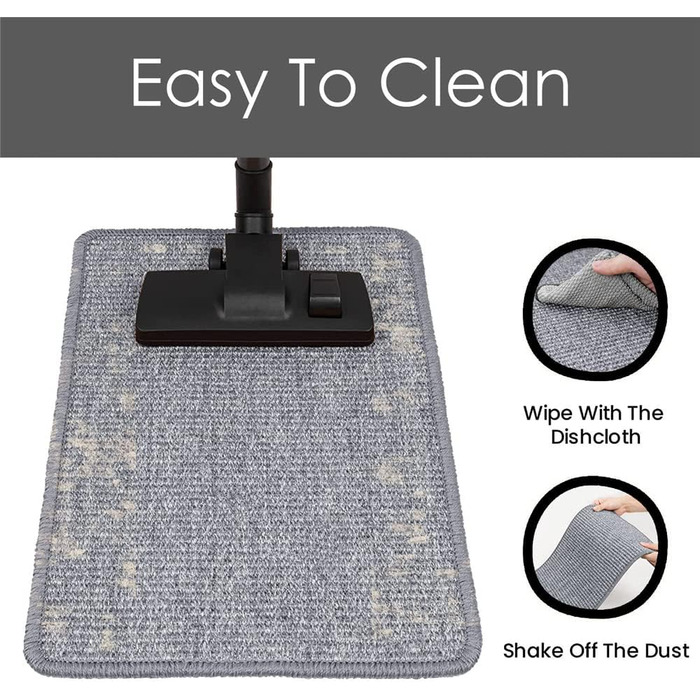 Килимок для котів Lukery з сизалю, 50x80 см, сірий - захист від подряпин