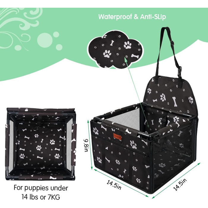 Автомобільний лежак для собак - міцний, водовідштовхувальний, для маленьких та середніх собак, з каркасом