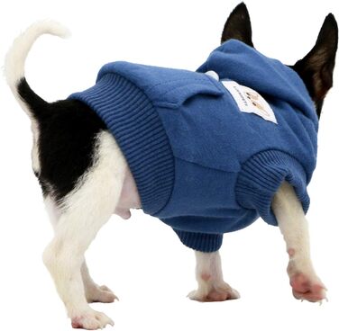 Світшот для собак LOPHIPETS з бавовни, для маленьких собак, чихуахуа, цуценят, на холодну погоду, темно-синій, розмір XXS (1 шт.)