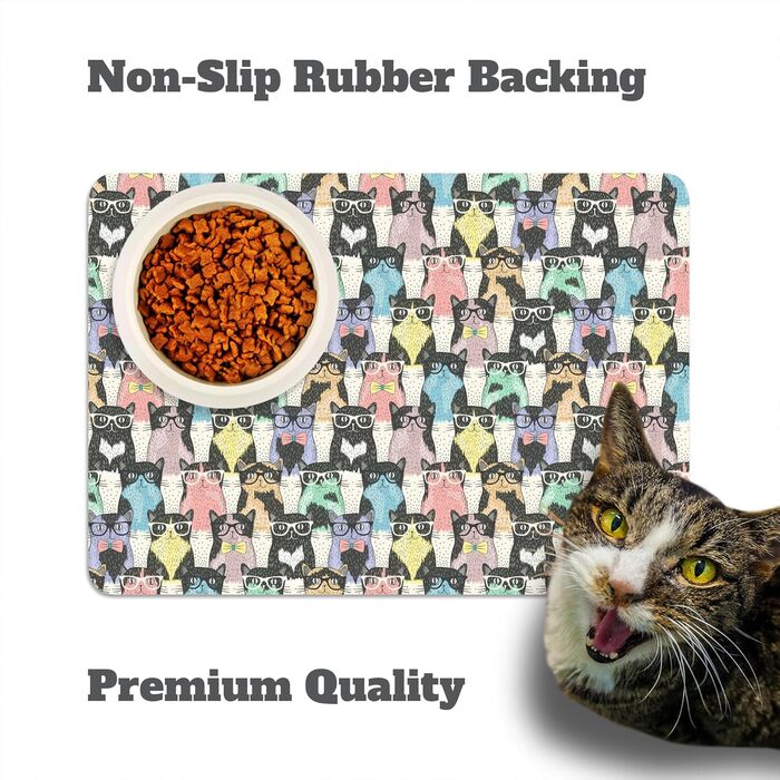 Нековзаюча килимок під миску для корму кота/собаки, водонепроникний, Dead Set Studio #2