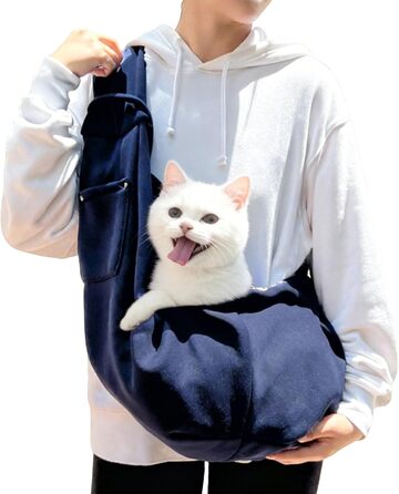 Сумка-переноска для собак Quorvex Sling - зручна переноска для тварин | Ідеальна для цуценят, кошенят та маленьких собак, для подорожей, прогулянок та покупок (блакитна)