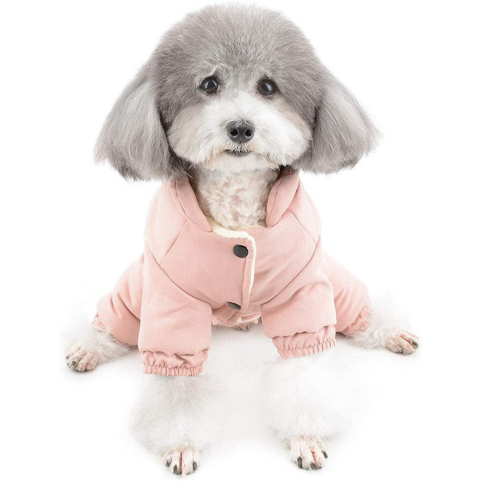 Зунеа: Теплий зимовий костюм для собак, флісова підкладка, теплий одяг для цуценят, рожевий XL