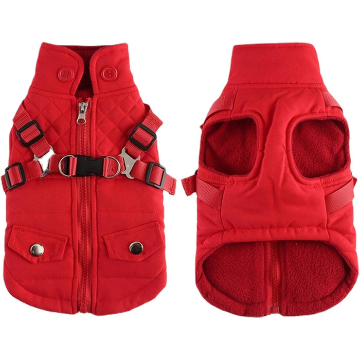 Зимова куртка для собак Huiba: тепла, водонепроникна та вітронепроникна, червона, XL