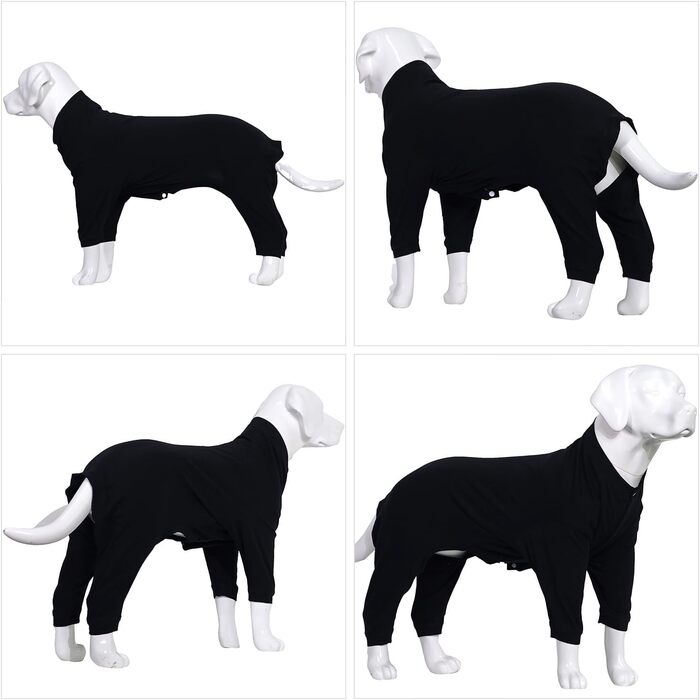 Комбінезон для собак Lovelonglong з чистої бавовни, 4 лапи, для великих та середніх собак, розмір XXL, зелений (XXL (середня собака ~27 кг), чорний)