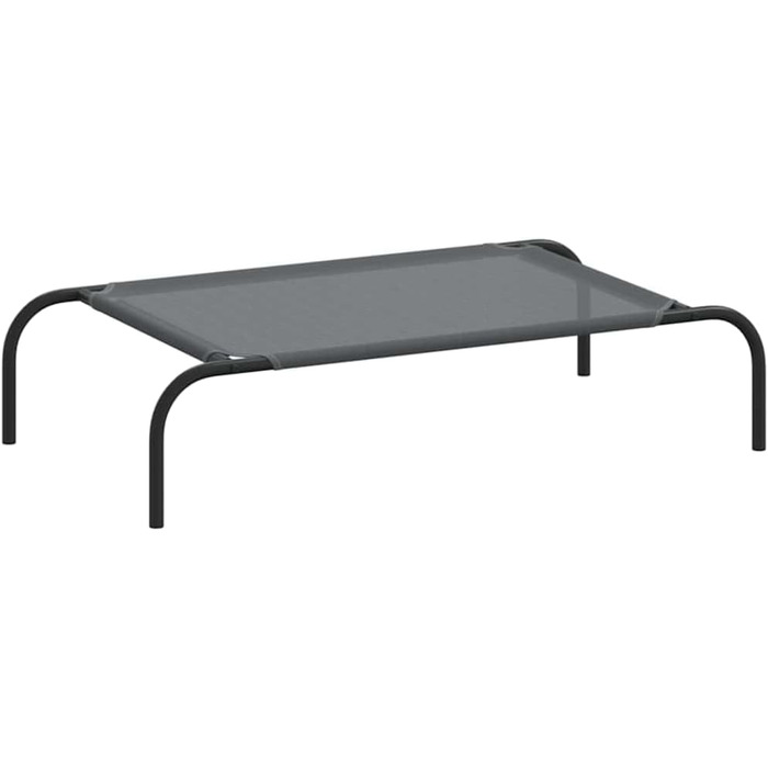 Підвищене ліжко для собак VidaXL 110x65x20 см, Textilene та сталь. Ліжко, диван, лежанка для собак, лежанка для домашніх тварин, місце для сну собак, Outdoor ліжко для собак (90 x 50 см, сірий)