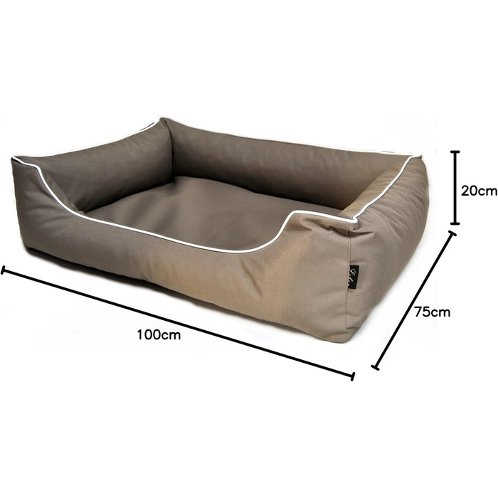 Ліжко для собак Ebon Paua, розмір M, бежеве, міцне, водовідштовхувальне, пральне, зроблене в ЄС