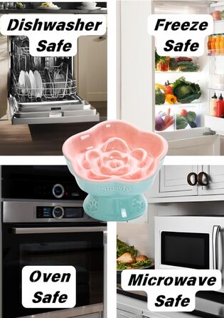 Миска для повільного годування домашніх тварин, керамічна, нахилена, для котів та маленьких собак, рожева