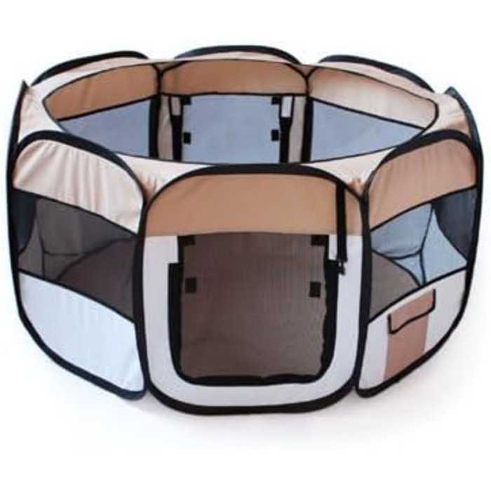 Клітка-загон для кроликів та морських свинок BUNNY BUSINESS, розкладний, тканинна, рожева/блакитна