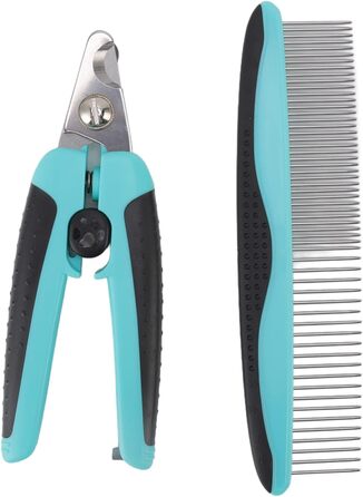 Тример для догляду за кігтями домашніх тварин, нержавіюча сталь, набір з гребінцем, безпечний та зручний інструмент для маленьких собак