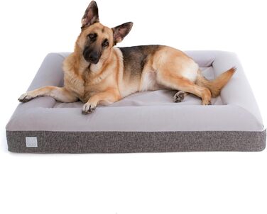 Ортопедичне ліжко для собак з memory foam, водонепроникним підкладкою, знімним чохлом на блискавці YKK, розмір M (94 x 76 x 15 см)