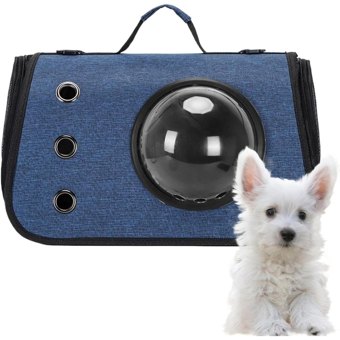 Транспортна сумка для кота/собаки: переноска, дорожній аксесуар, складана сумка для маленьких та середніх тварин (блакитна)