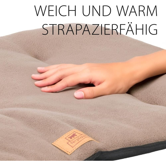 Килимок для собак Ferplast, лежанка-софа, середній розмір, 65 x 48 x 3,5 см, чорний, з мікрофлісу, водонепроникний, миється