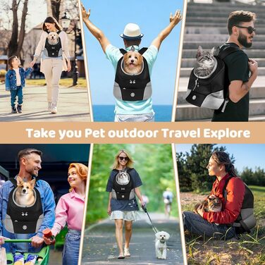 Рюкзак для тварин Adiwo з сітчастим вікном, дихаючий, легкий, для собак та котів (до 7,5 кг), портативний, складаний, дизайн 