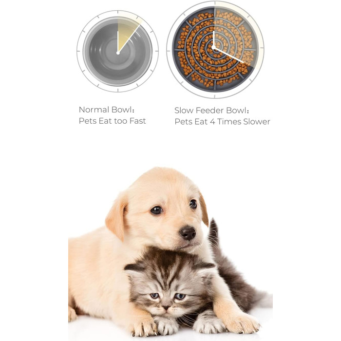 Антислизький насадковий миска для собак та котів, Slow Feeder, силікон, велика, сіра