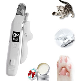 Триммер для когтів домашніх тварин 2-в-1 з LED-підсвічуванням Krallenschneider, з контейнером для збору, тихий мотор