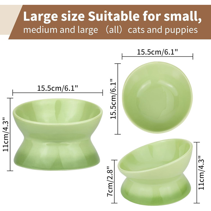 Підвищена годівниця для котів та собак Busnos, керамічна, жовта, 15.5x15.5x11 см