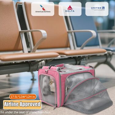 Транспортувальна сумка для котів, собак, кроликів, дрібних тварин, велика, рожева, для подорожей