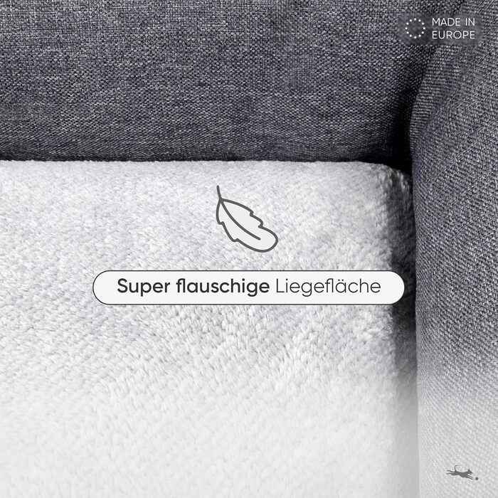 FREUDENTIER® Ортопедичне ліжко для собак | M-XXL | Прачне та легке у догляді | Преміум якість, Made in Europe | Для великих, середніх та маленьких собак (L 100x70cm)