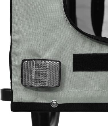 Причеп для тварин (122x52x53 см, чорний та сірий)