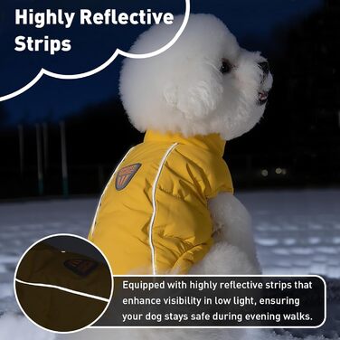 Водонепроникна та вітрозахисна жилетка для собак з D-кільцем, тепла зимова куртка для собак (Lila, S)