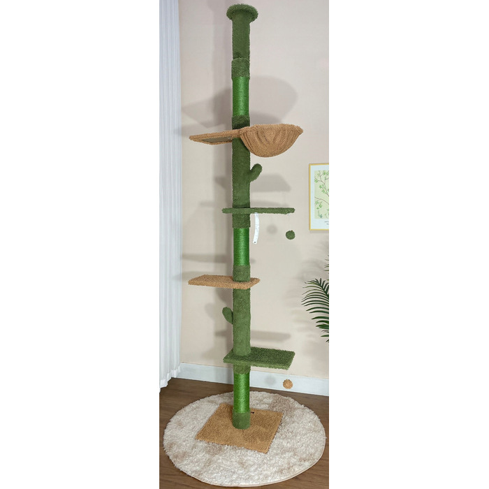 Стельовий дряпак для котів: високий стовпчик-дряпалка з лежаком