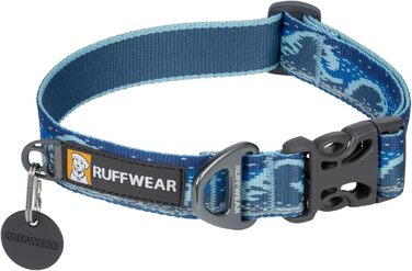 Нашийник для собак RUFFWEAR Crag, середній, з алюмінієвим кільцем V-Ring, регульований, 36-51 см, колір Midnight Wave