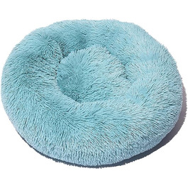М'яке кругле ліжко для собак і котів Lukery з плюшу, зручне доунат-ліжко, м'яке плюшеве ліжко для маленьких, середніх та великих тварин (60 см, світло-морська зелень) 60 см, світло-морська зелень
