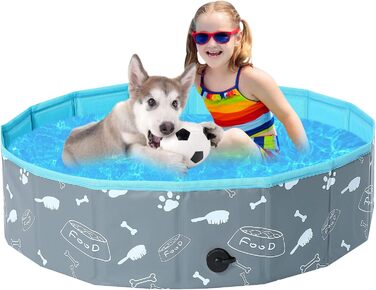 Надувний басейн для собак Demigreat, 80/120/160 см, складаний, з PVC, для великих та маленьких собак