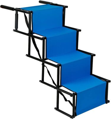 Рампа для собак до автомобіля, складана, синього кольору, вантажопідйомність 75 кг, регульована висота