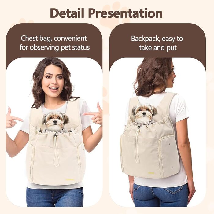 Рюкзак-переноска для собак Galatée: зручний та вентильований для подорожей, кемпінгу та прогулянок