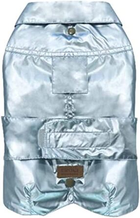 Водонепроникний дощовик для собак Croci Montreal, розмір спини 30 см, з підкладкою з флісу, регульований з гумкою та отвором для повідка та шлейки, перламутровий колір, 1 шт.